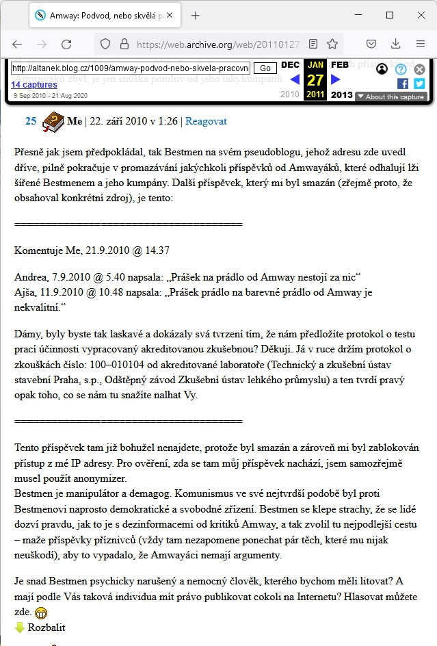 Printscreen 2 - diskuze altanek.blog.cz